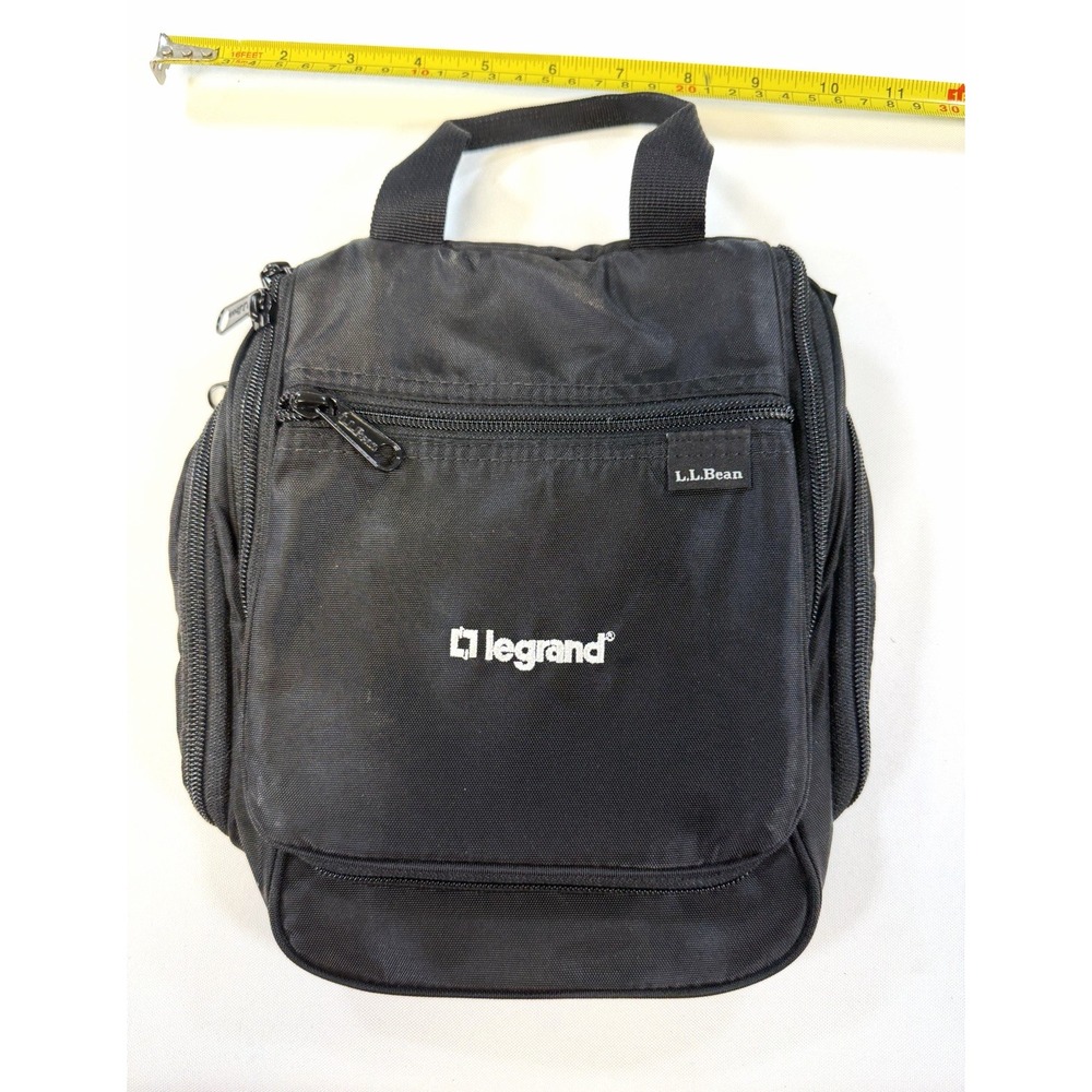 L.L.Bean Legrand Hanging Travel Toiletry Organizer Bag Hook Black Medium